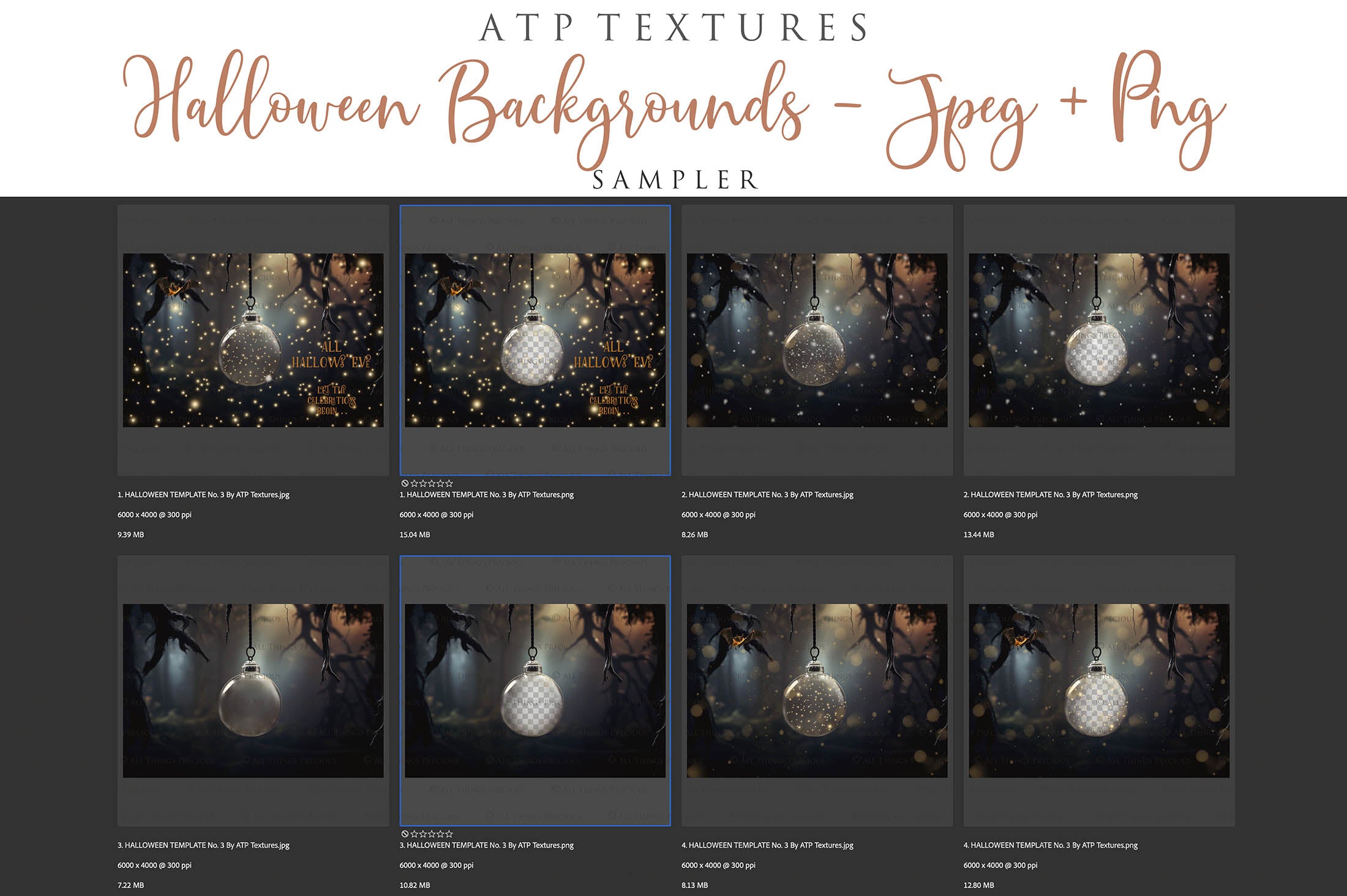 Magical Halloween Template Background. Snow globe with overlays. Add a photo to the digital background. Glass Effect Ornament bauble. Jpeg and Png copies. With magic overlays included. High resolution, quality files for photography, scrapbooking. ATP Textures
